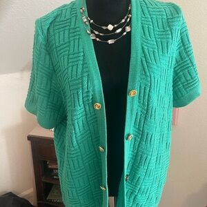 Elegant Vintage Mita Green Women's Sweater